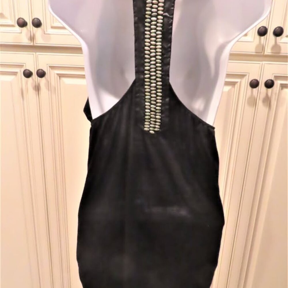 NEW Free Culture Black HalterTop  Designer Clubwear Cocktail Metal studs sz Lg